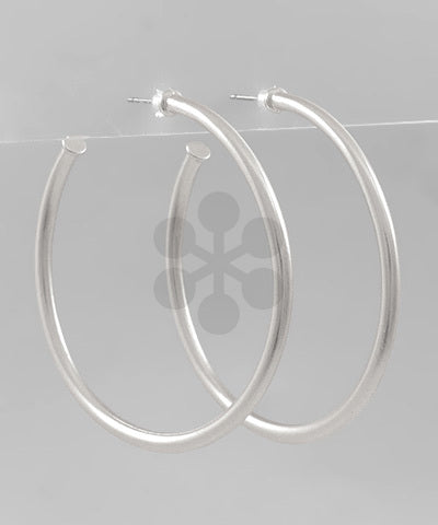 Skinny Open Hoops - Silver