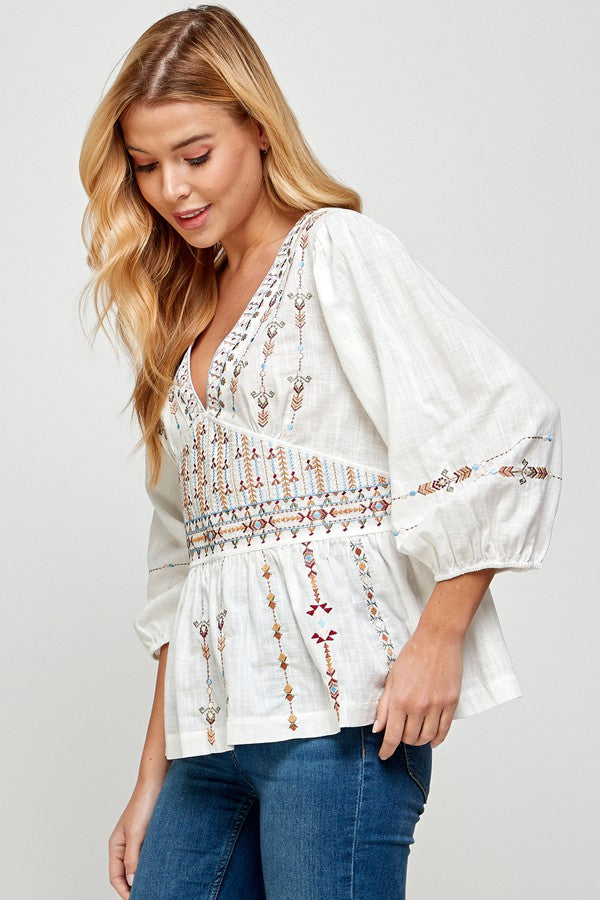 Stevie Embroidered Top