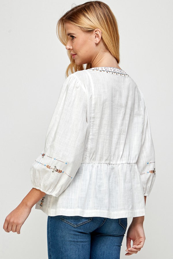 Stevie Embroidered Top