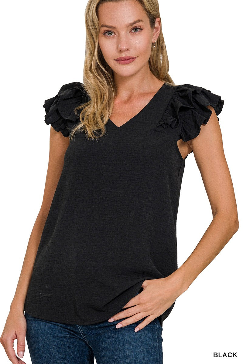 Mandy Ruffle Sleeve Blouse