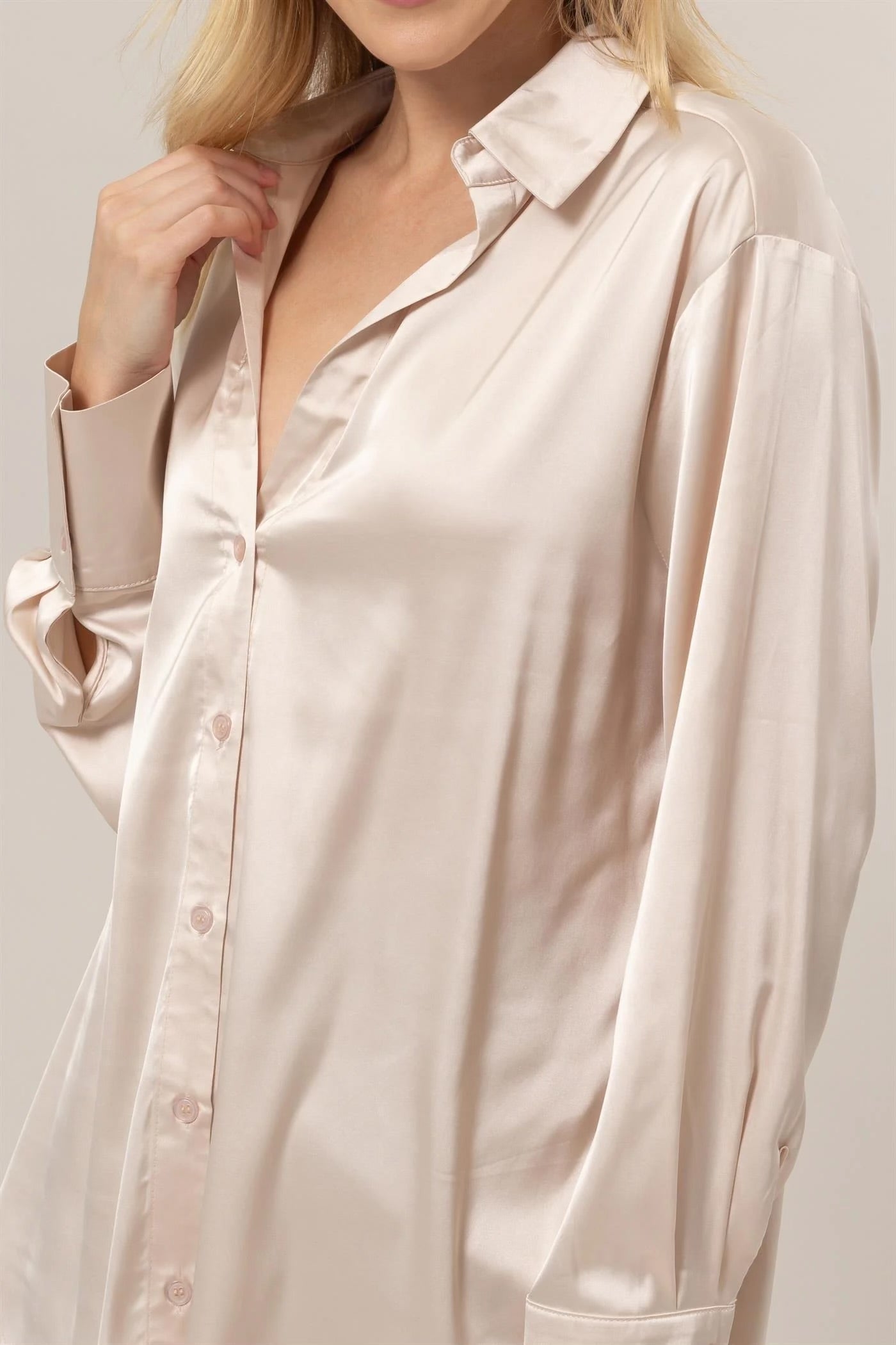 Champagne Satin Shirt