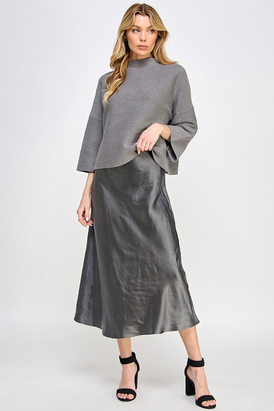 Satin Midi Skirt