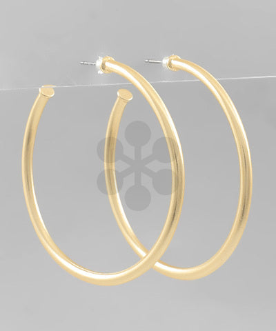 Skinny Open Hoops - Gold