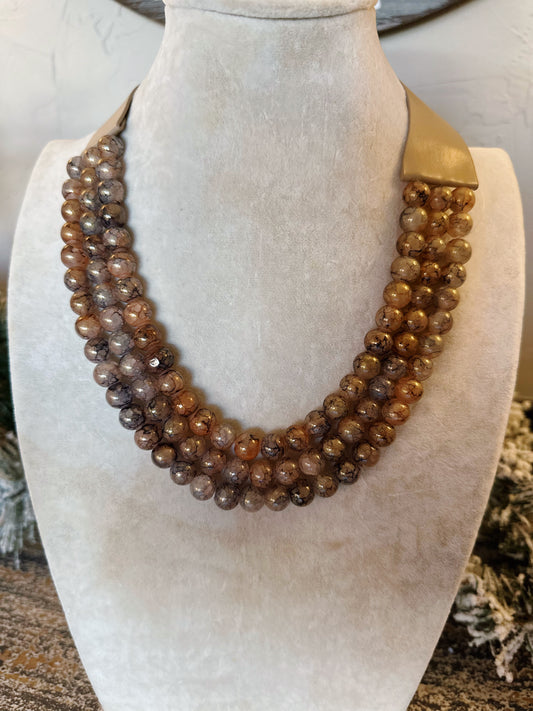 Audrey Necklace - Taupe