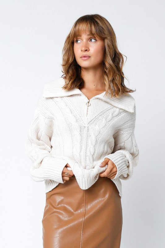 Sienna Pullover Sweater - Cream