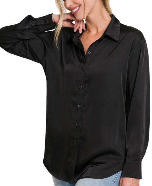 Essential Button Up - Black