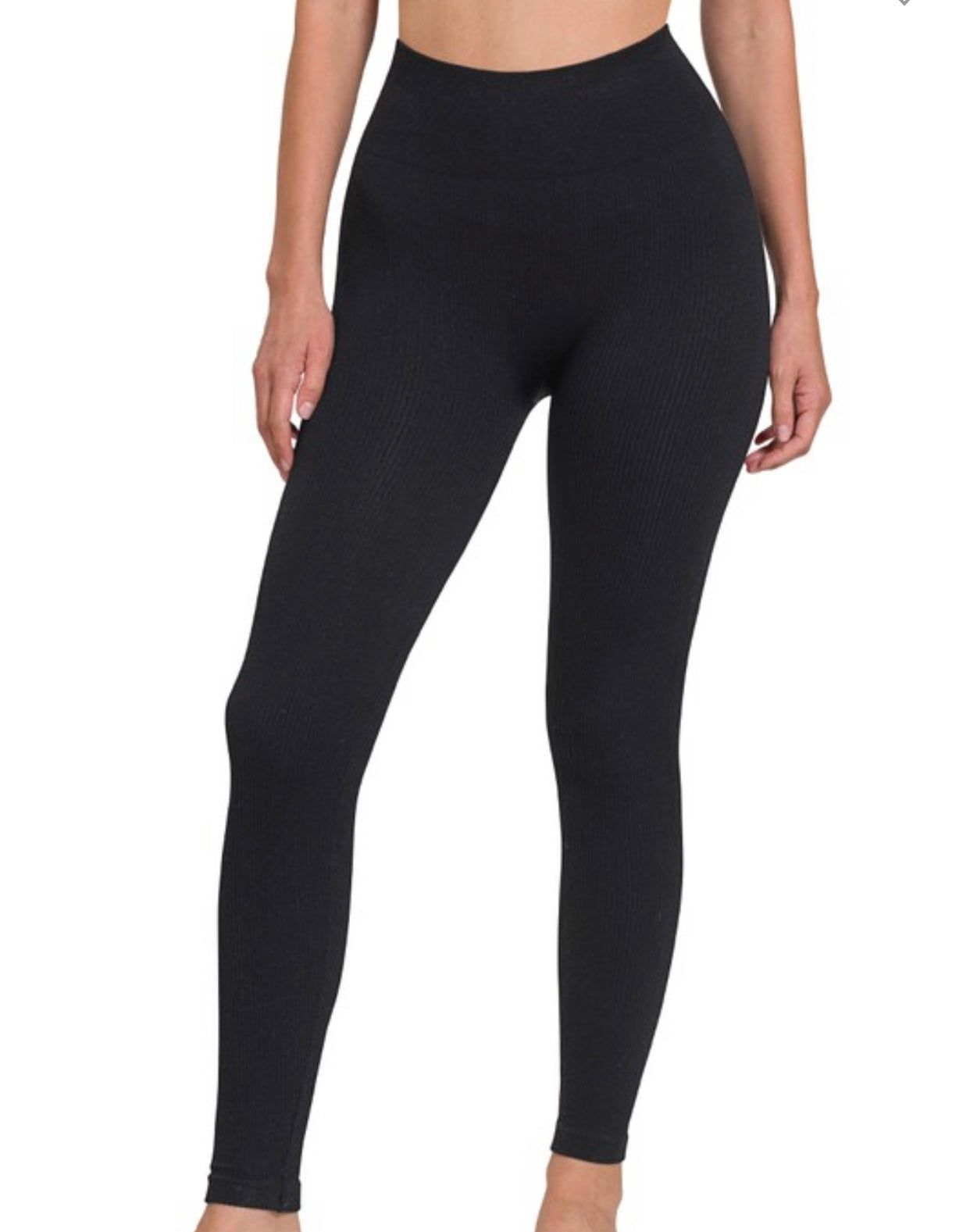 Ribbed Seamless Leggings - High Waisted