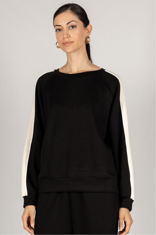 Scuba Contrast Pullover - Black