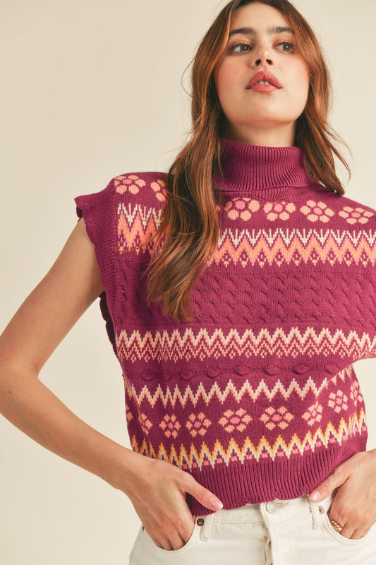 Plum Sleeveless Sweater