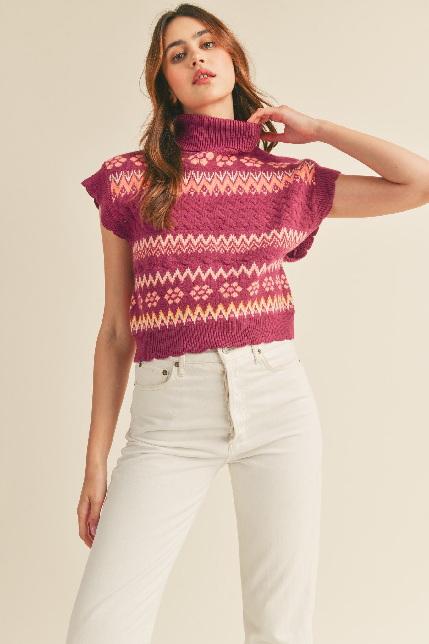 Plum Sleeveless Sweater