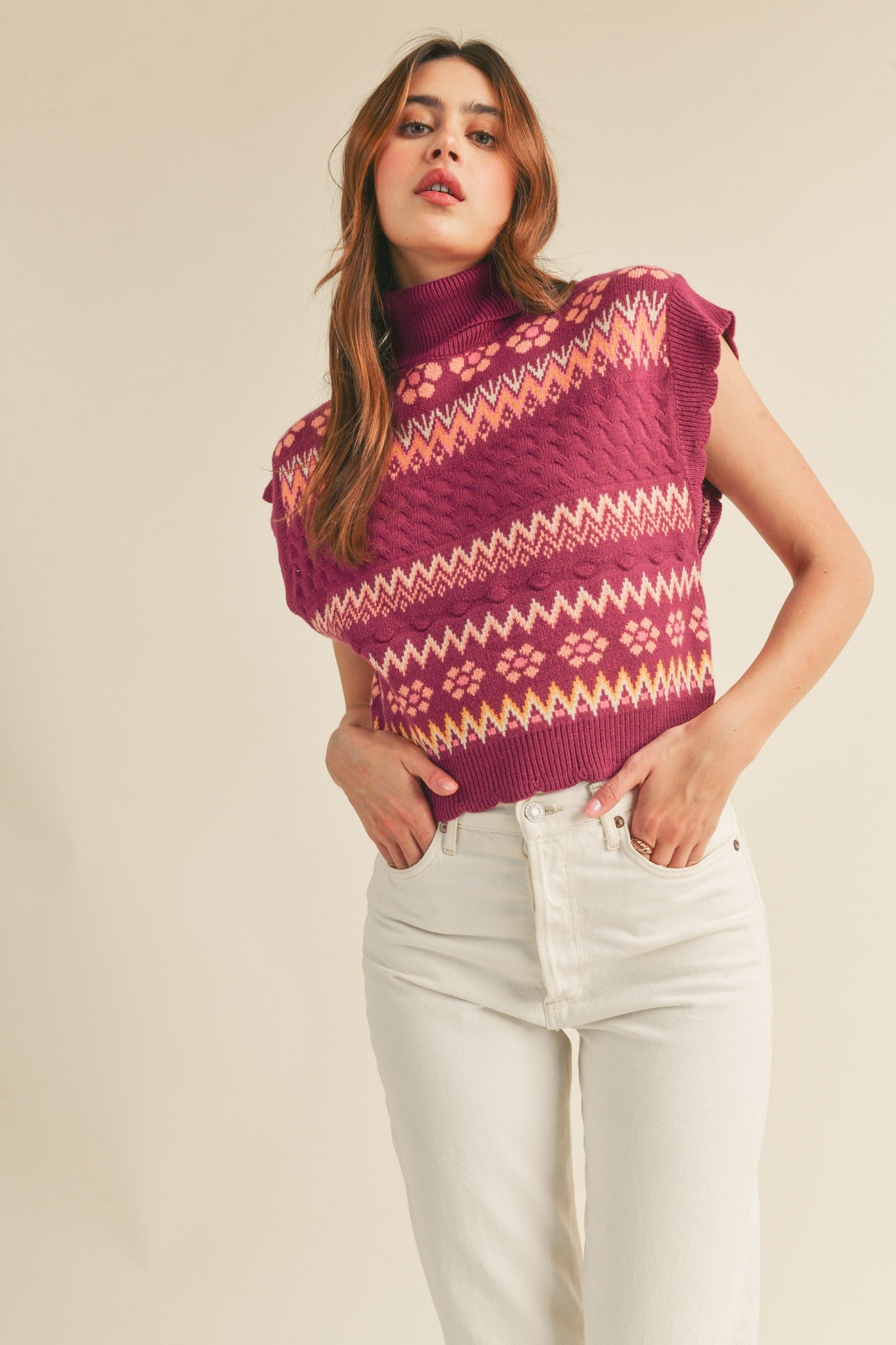 Plum Sleeveless Sweater