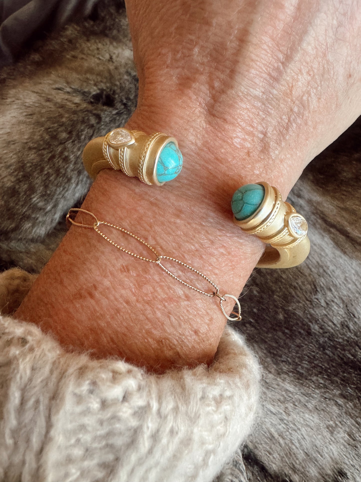 Gold + Turquoise Bracelet