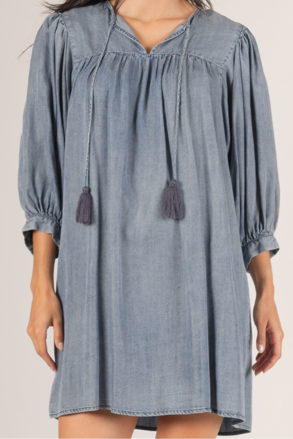 Boho Denim Tencel Dress