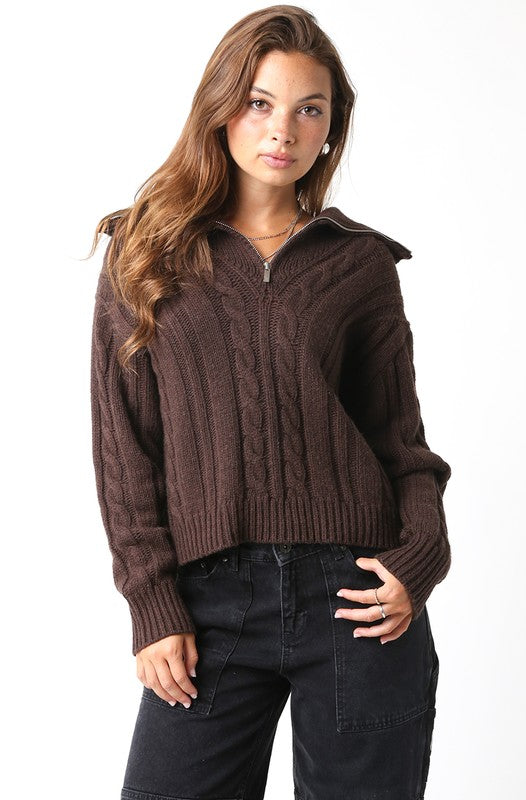 Sienna Pullover Sweater - Coffee Bean