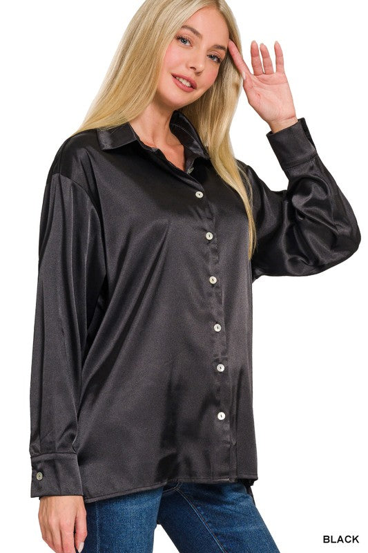 Satin Blouse - Black