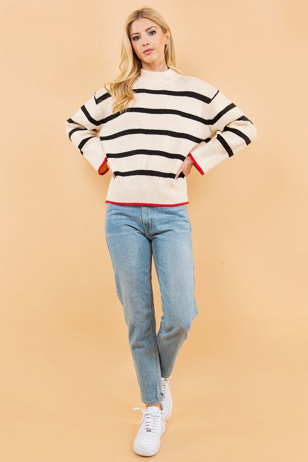 Eloise Red Trimmed Sweater