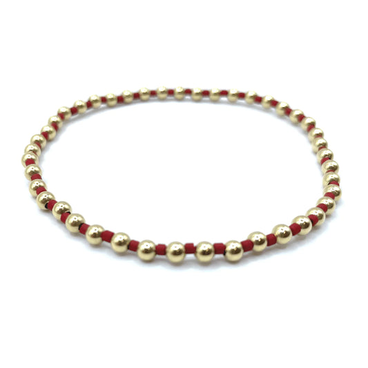 Erin Gray - Color Crush Crimson Red & Gold Waterproof Bracelet