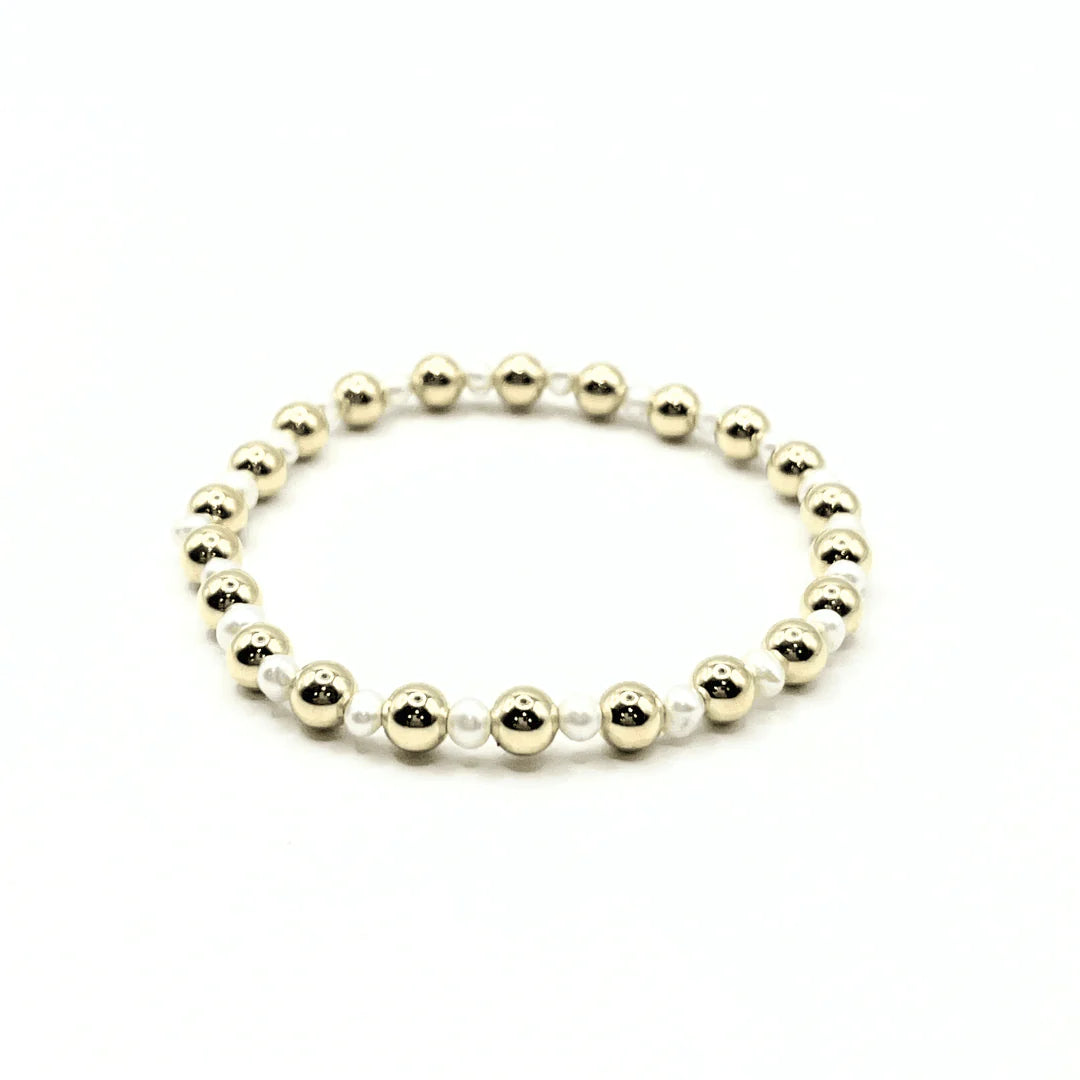 Erin Gray - 5mm Montauk 14k Gold and Pearl Waterproof Bracelet