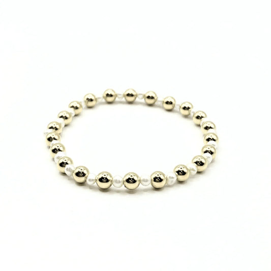 Erin Gray - 5mm Montauk 14k Gold and Pearl Waterproof Bracelet