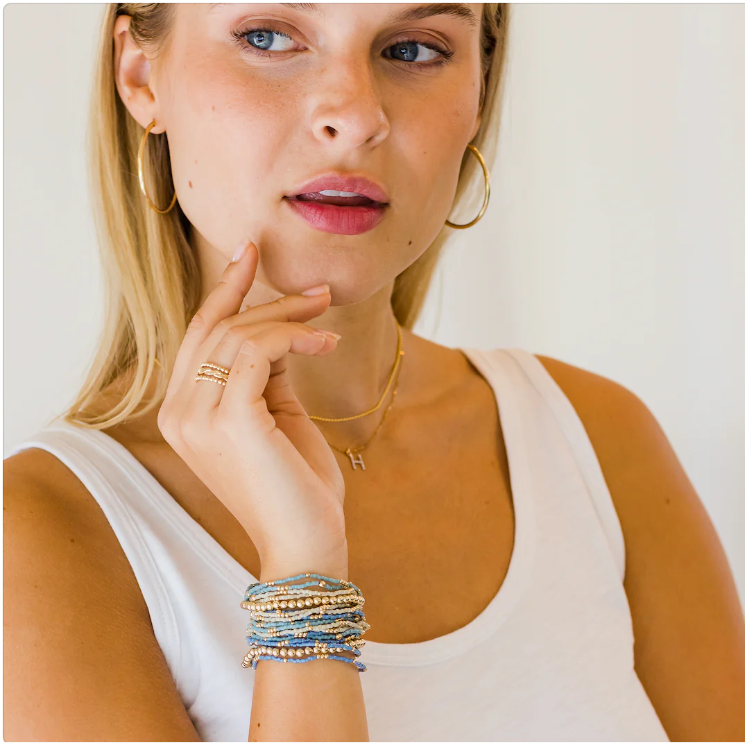 Erin Gray Harbor Bracelet - Blue Gray + Gold Filled