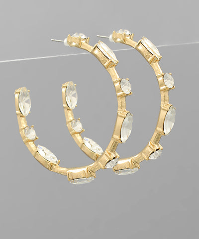 Crystal Studded Hoops