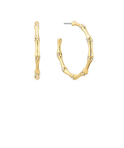 Bamboo + Pearl Detail Hoops