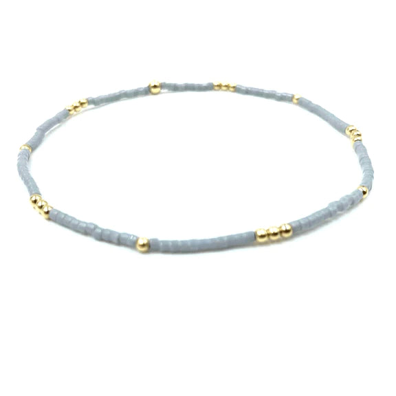 Erin Gray Newport Bracelet - Cloud Gray + Gold Filled