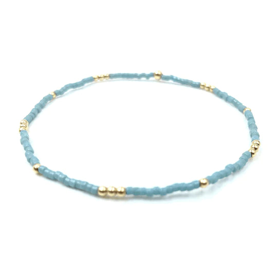 Erin Gray Newport Bracelet - Pale Blue + Gold Filled