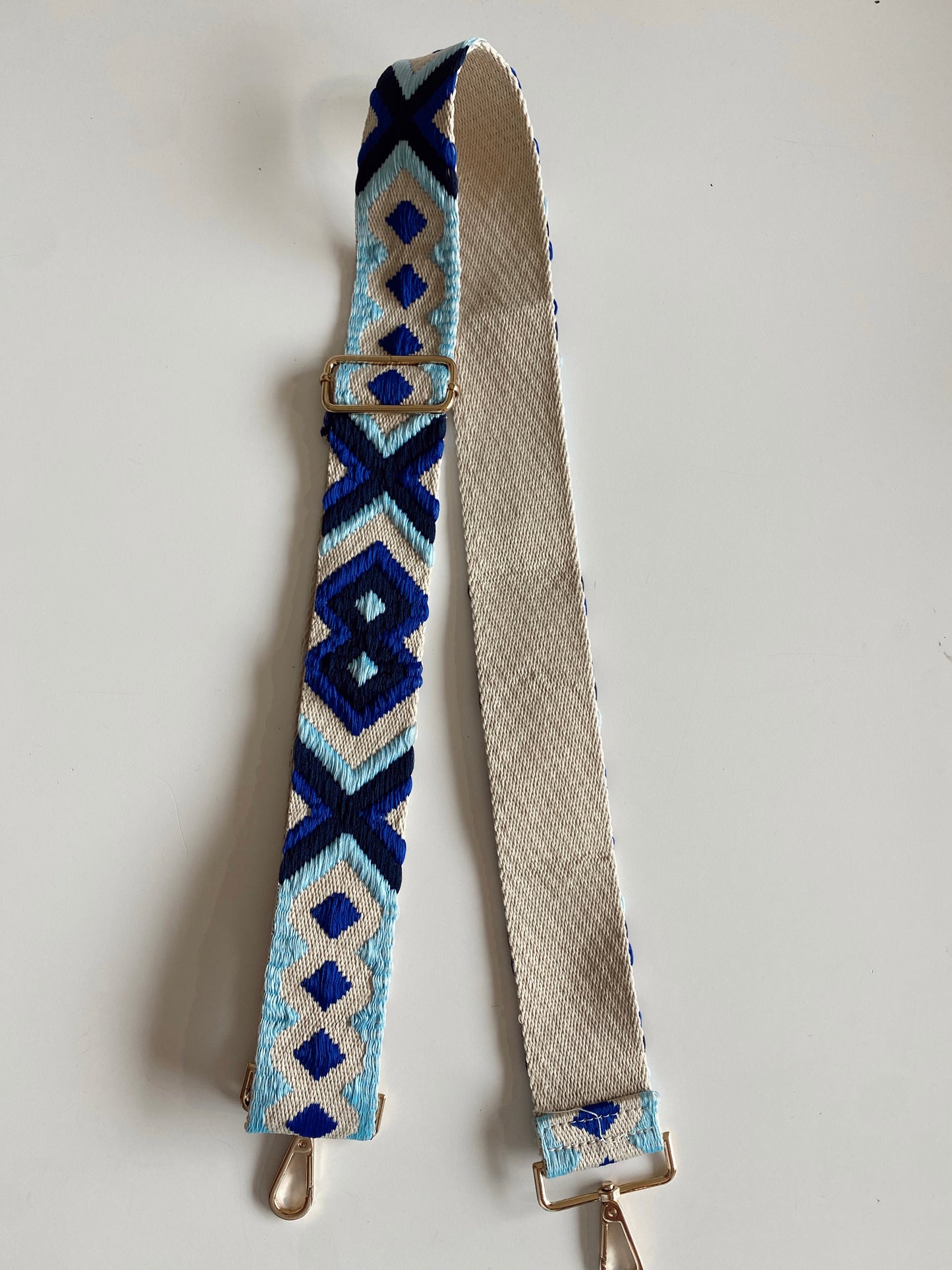 Embroidered Purse Strap - Cobalt Mix