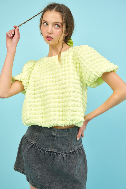 Lime Bubble Textured Top