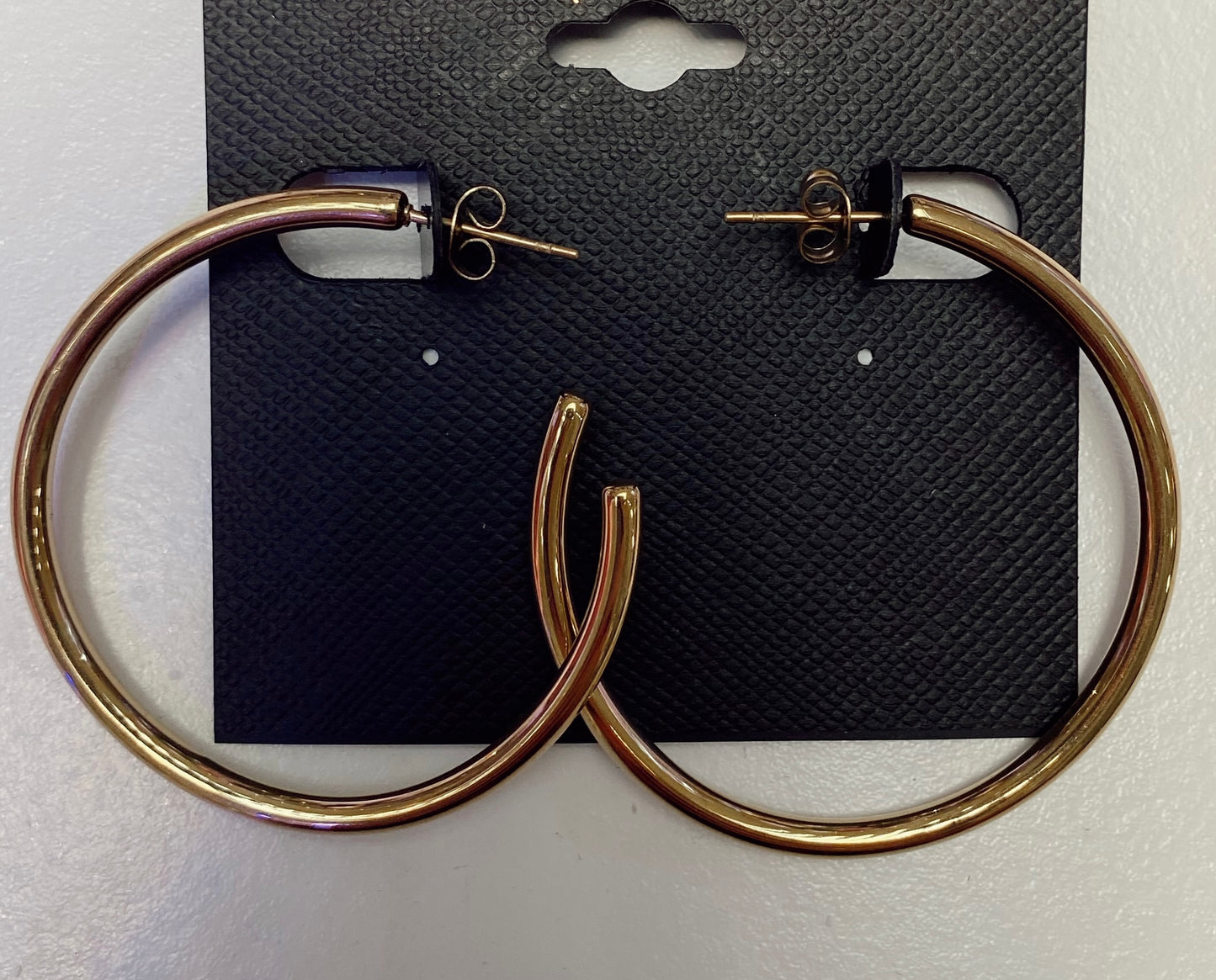 Shiny Gold Hoops - Thin Medium