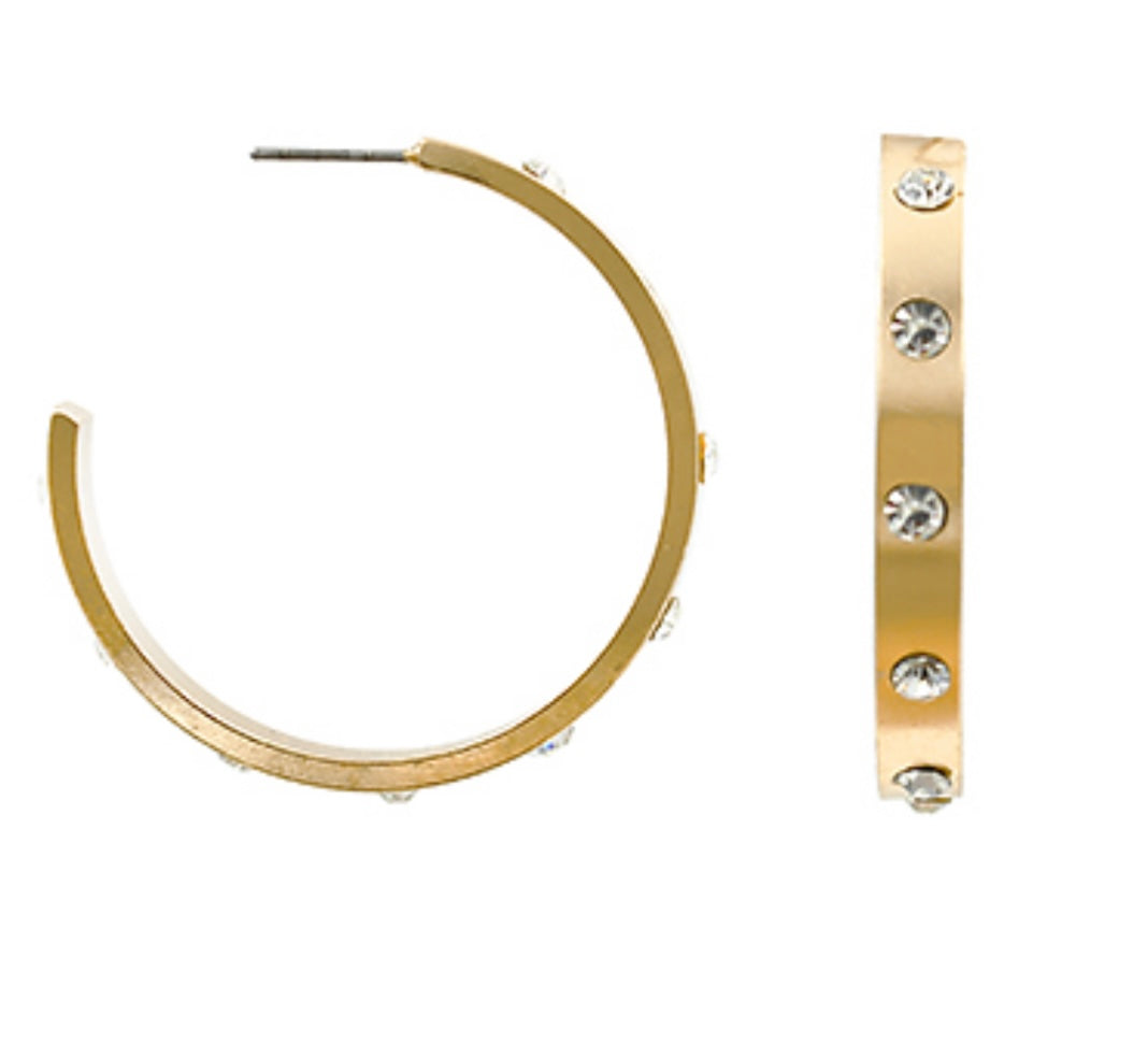 Pave Metal Hoops