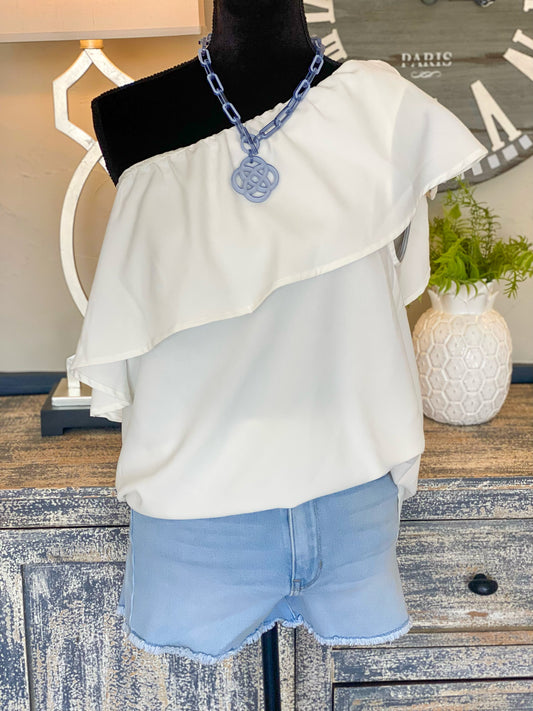 Ruffle One Shoulder Top