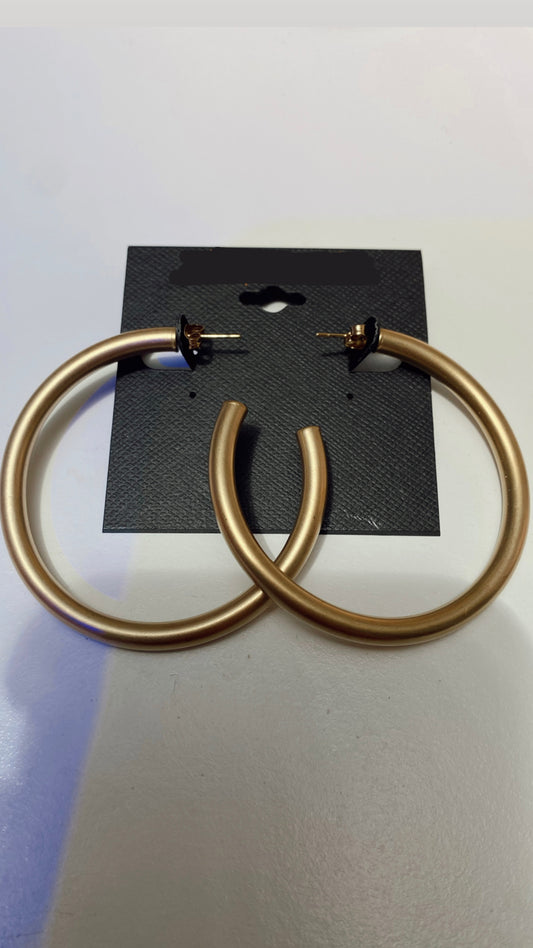 Matte Gold Hoops