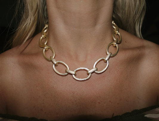 Brushed Metal Gold Link Chain