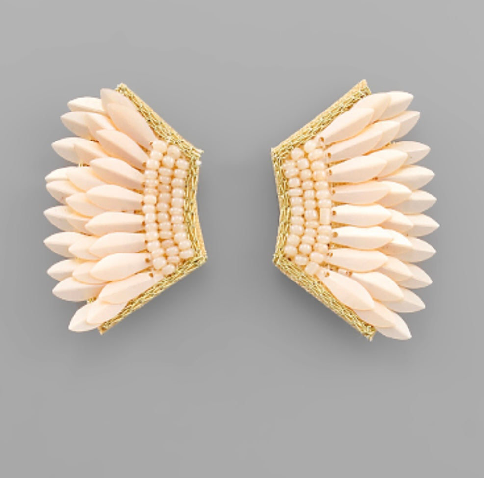 Angel Wing Earrings - Peach