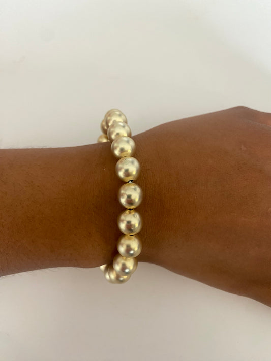 Matte Gold Beaded Bracelet