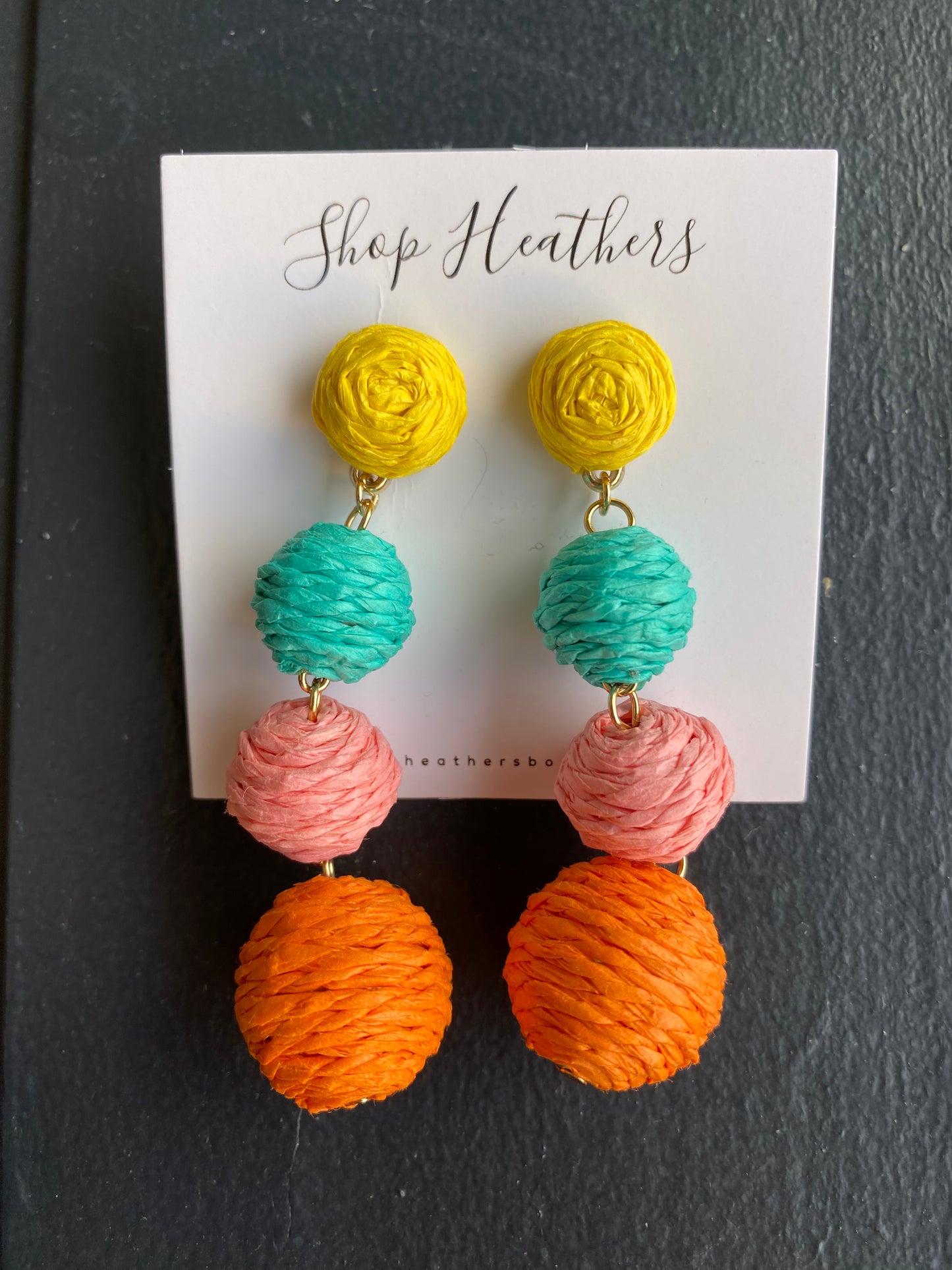 Colorful Raffia Earrings