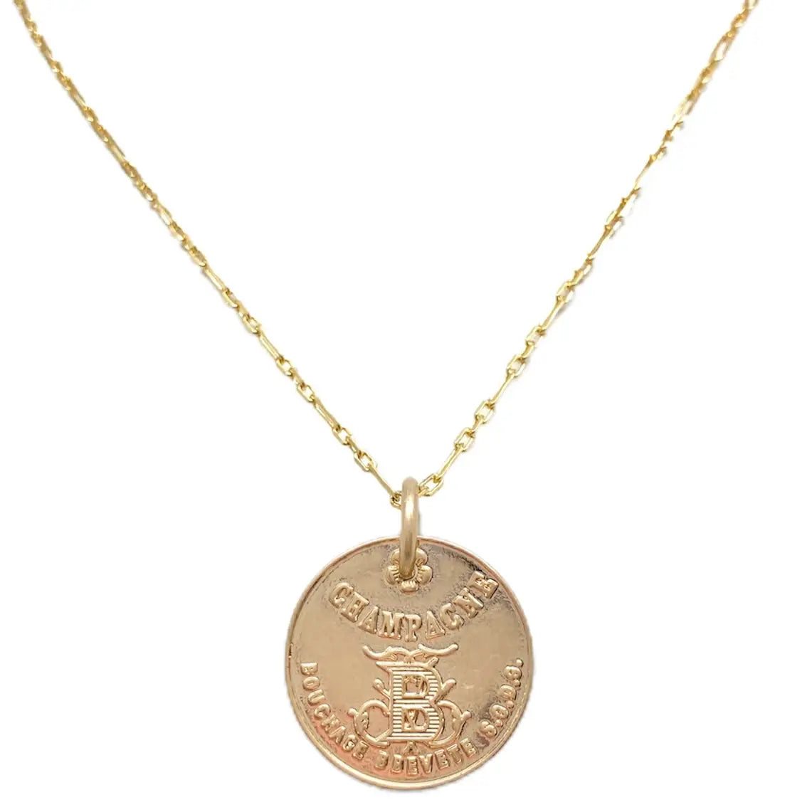 French Champagne Coin Necklace