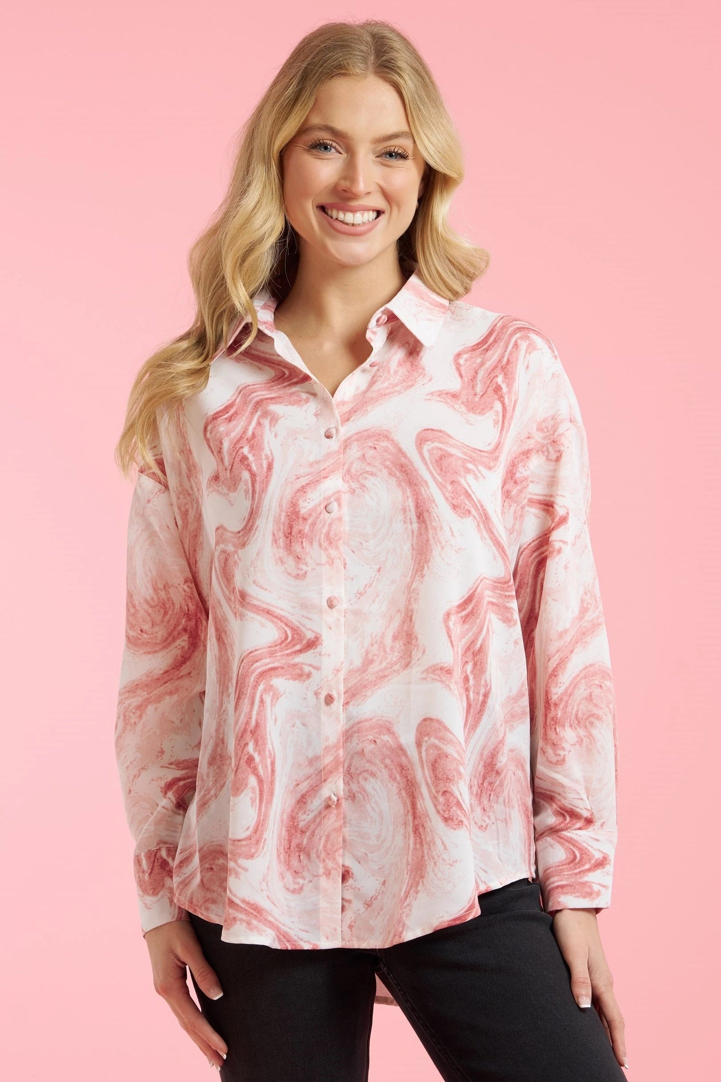 Pink Marble Buttondown