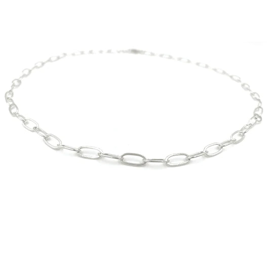 Sterling Silver Paperclip Links Necklace - 18"