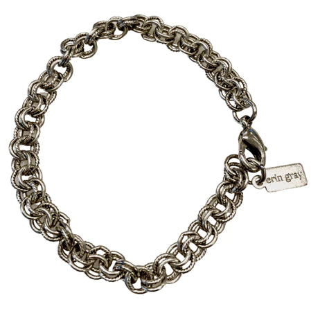 Essential Double Links Bracelet in Antique Silver