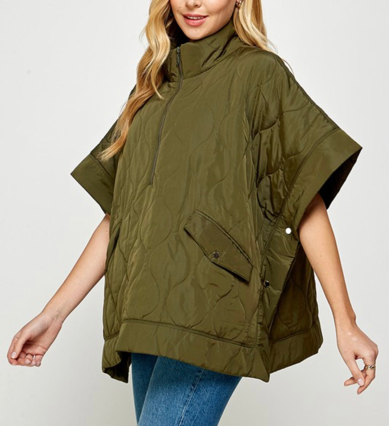 Oversized Quilted Poncho