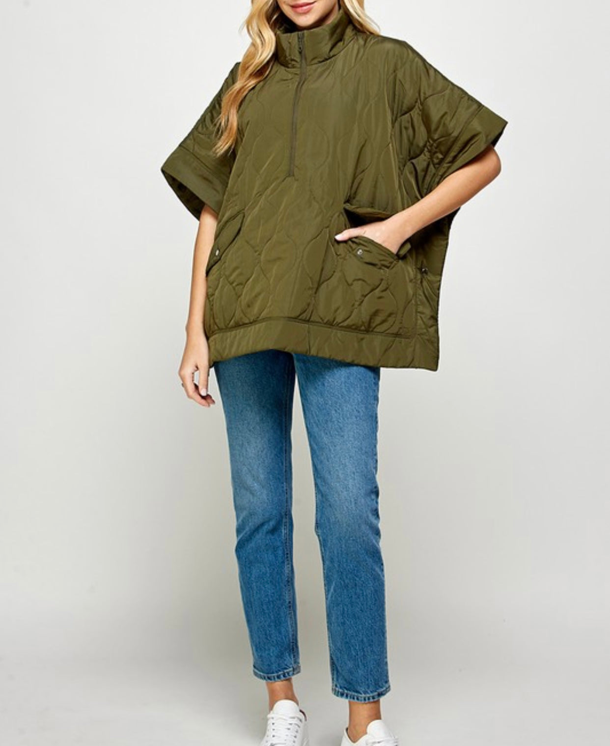 Oversized Quilted Poncho