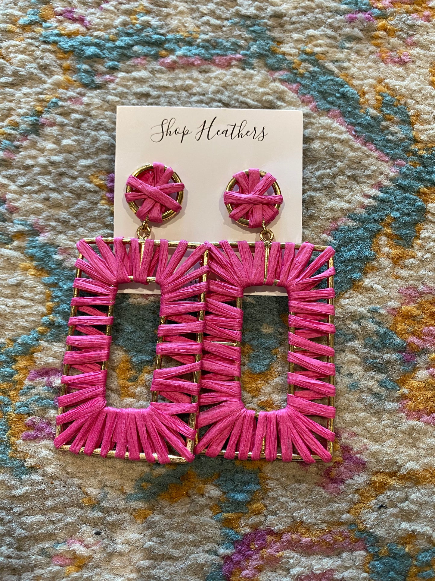 Raffia Wrapped Earrings