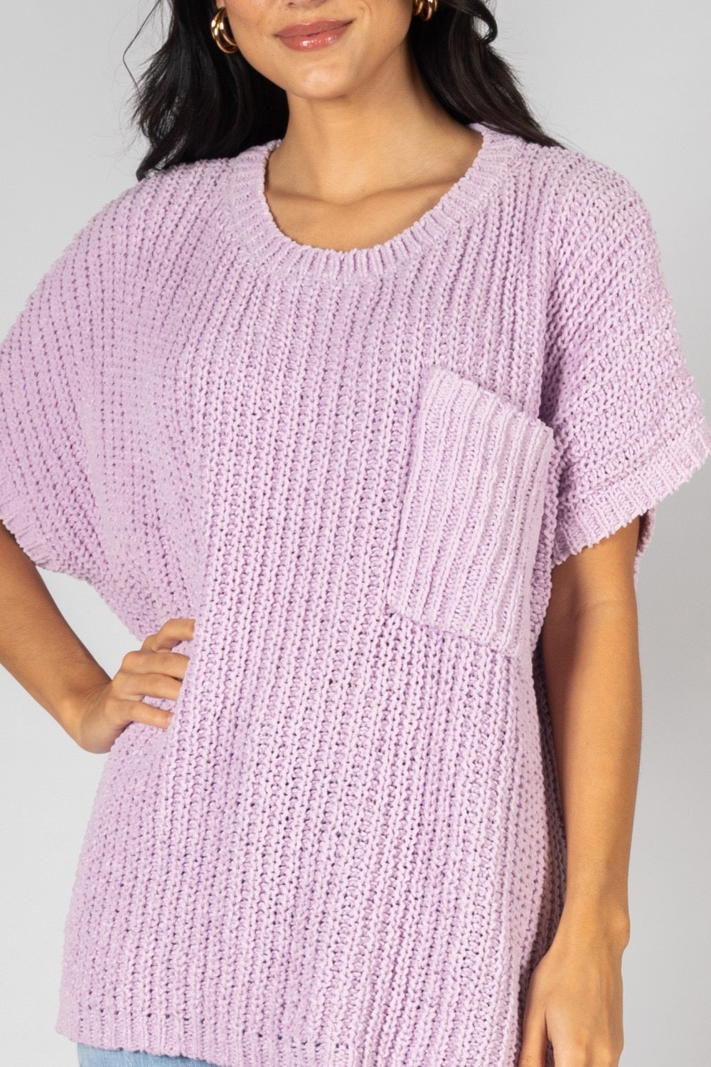 Short Sleeve Knit Sweater