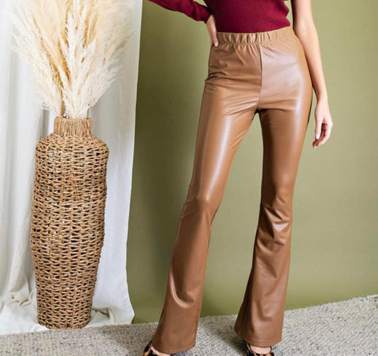 Pull- On Leather Pants