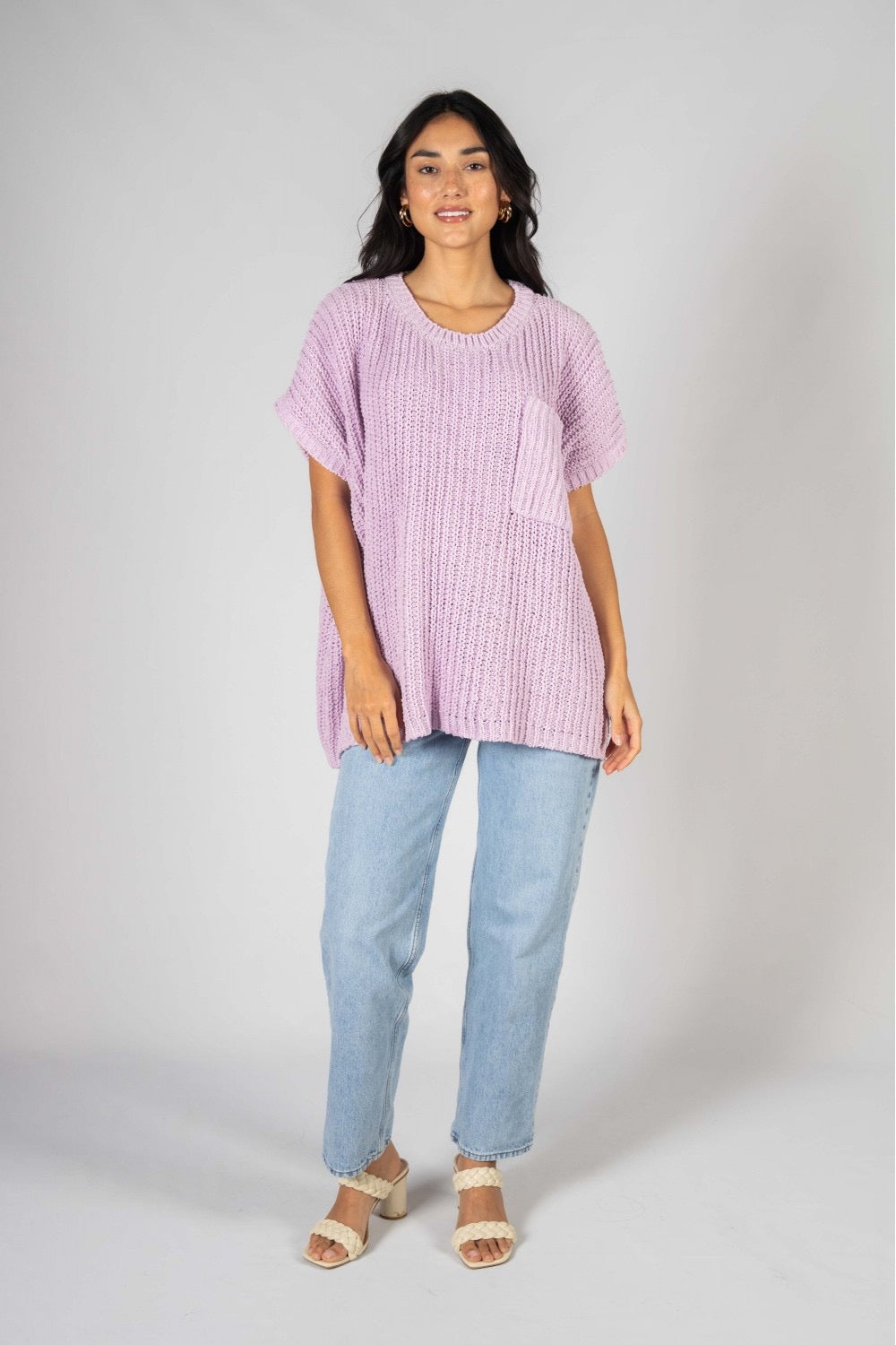 Short Sleeve Knit Sweater