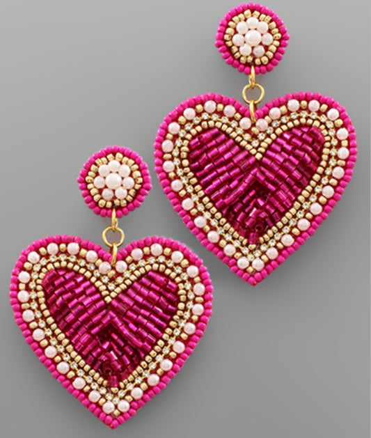 Be Mine Earrings - Pink