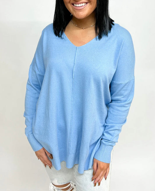 Spring Blue Sweater Top